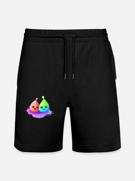 Two cheerful slimes - Stanley/Stella Trainer Unisex Organic Jogging Shorts - black