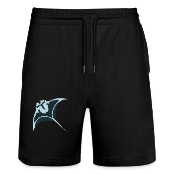 Meerestiere - Stanley/Stella Unisex Bio Joggingshorts Trainer  - Schwarz - Vorne - Nik (191cm) & Marisol (170cm)