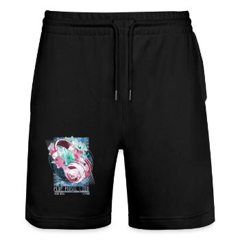 Play Music Loud - das Party Shirt für Musiker - Stanley/Stella Unisex Bio Joggingshorts Trainer  - Schwarz - Vorne - Nik (191cm) & Marisol (170cm)