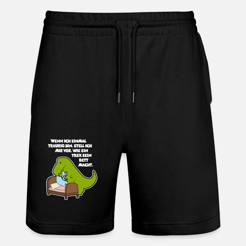 T-Rex at bed - Design - Stanley/Stella Trainer Unisex Organic Jogging Shorts - black