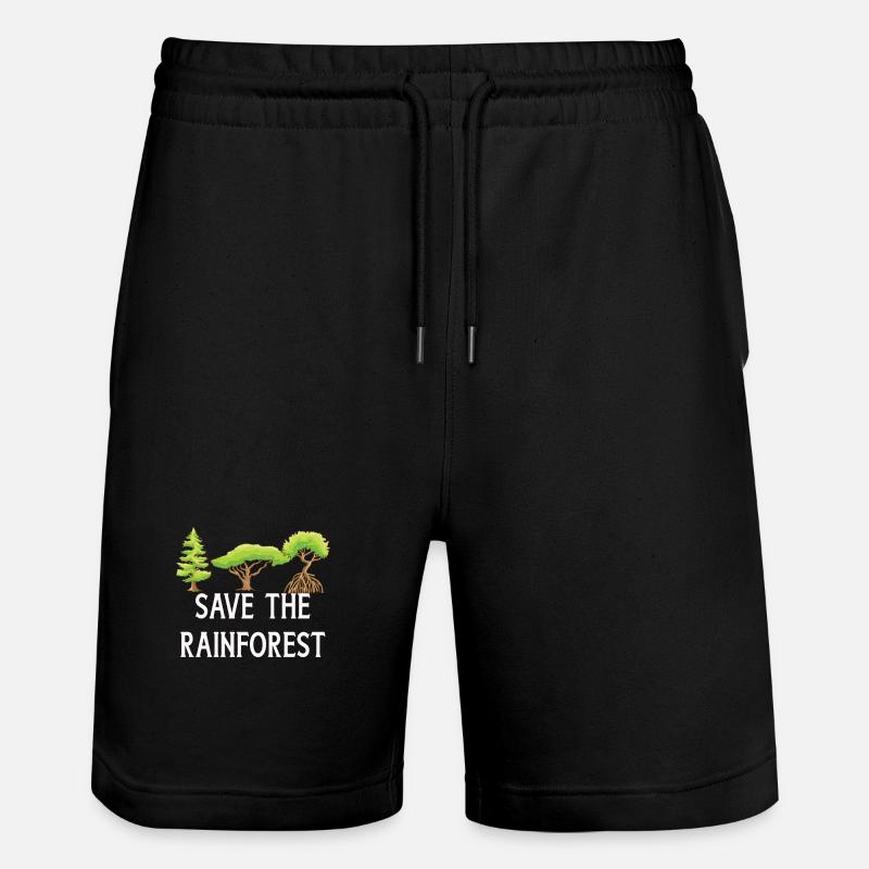 Save The Rainforest - Stanley/Stella Unisex Bio Joggingshorts Trainer  - Schwarz