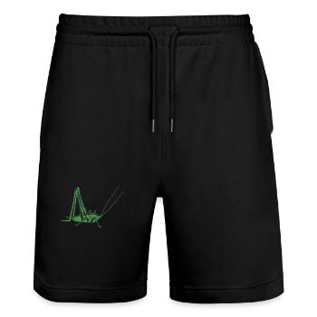 sauterelle - Short de jogging bio TRAINER Stanley/Stella unisexe - noir - Devant - Nik (191cm) & Marisol (170cm)