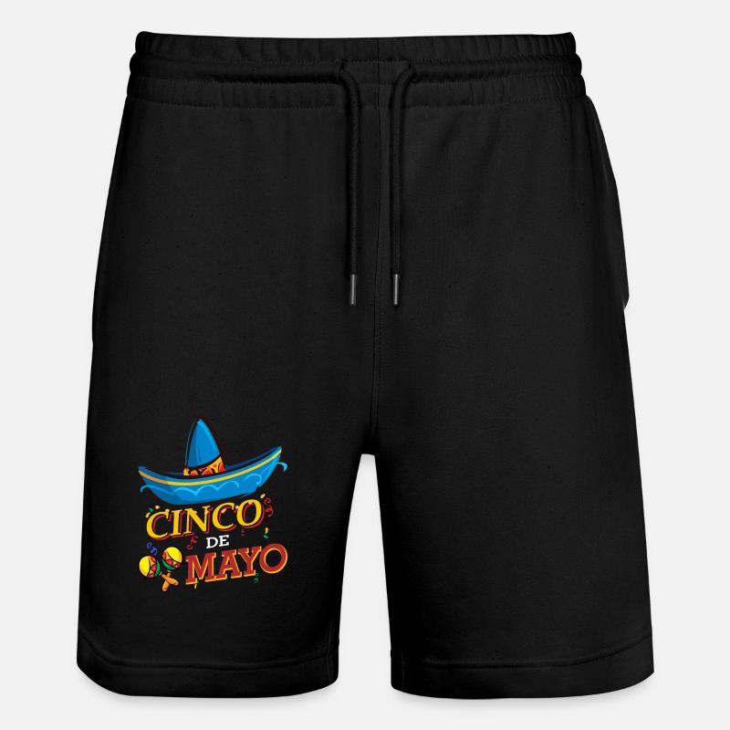 cinco de mayo - 5 de mayo - Stanley/Stella Unisex Bio Joggingshorts Trainer  - Schwarz