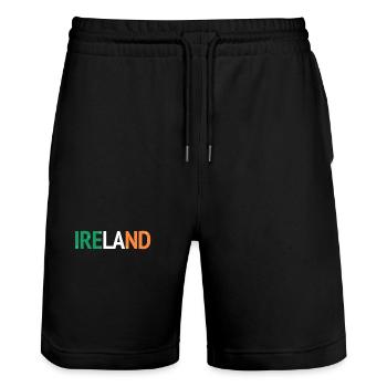 IRELAND Design with Irish Flag - Stanley/Stella Trainer Unisex Organic Jogging Shorts - black - Front - Nik (191cm) & Marisol (170cm)