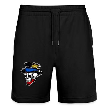 Totenkopf Rostock - Stanley/Stella Unisex Bio Joggingshorts Trainer  - Schwarz - Vorne - Nik (191cm) & Marisol (170cm)