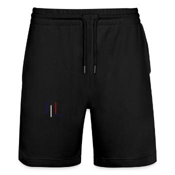 Französische Patriot Flagge - Stanley/Stella Unisex Bio Joggingshorts Trainer  - Schwarz - Vorne - Nik (191cm) & Marisol (170cm)