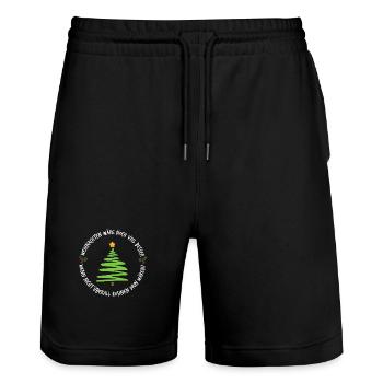 Weihnachten wäre noch viel besser, wenn nicht ... - Stanley/Stella Unisex Bio Joggingshorts Trainer  - Schwarz - Vorne - Nik (191cm) & Marisol (170cm)