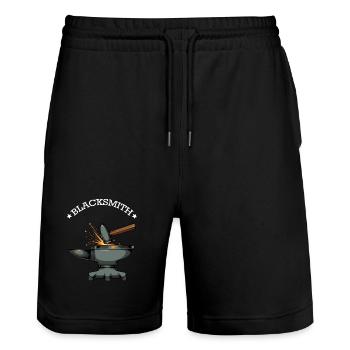 Forge Sparks and Anvil - Stanley/Stella Trainer Unisex Organic Jogging Shorts - black - Front - Nik (191cm) & Marisol (170cm)