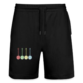 Banjo - Short de jogging bio TRAINER Stanley/Stella unisexe - noir - Devant - Nik (191cm) & Marisol (170cm)