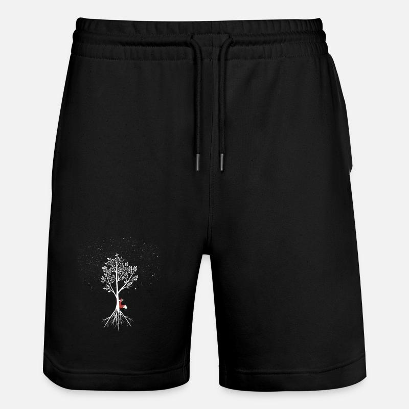Weide mit Fuchs und Wurzeln - Stanley/Stella Unisex Bio Joggingshorts Trainer  - Schwarz