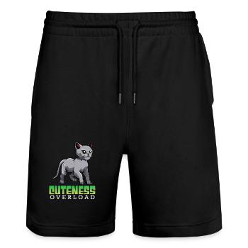 Katzen Überdosis Niedlichkeit - Stanley/Stella Unisex Bio Joggingshorts Trainer  - Schwarz - Vorne - Nik (191cm) & Marisol (170cm)