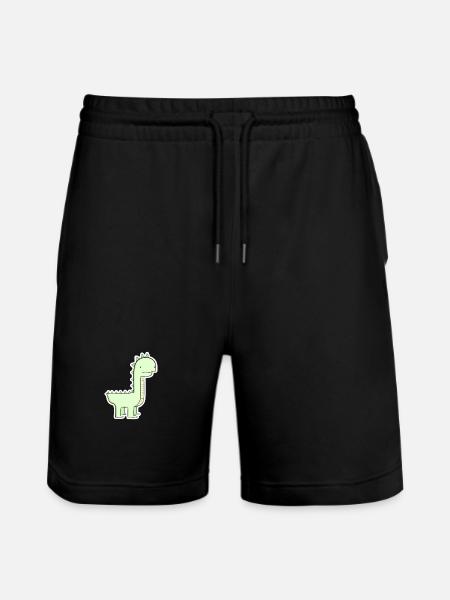 Pastel Green Dino Cartoon - Stanley/Stella Trainer Unisex Organic Jogging Shorts - black