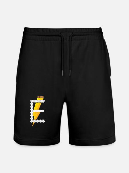 E-Biker Shirt Gift Icon Logo - Stanley/Stella Trainer Unisex Organic Jogging Shorts - black