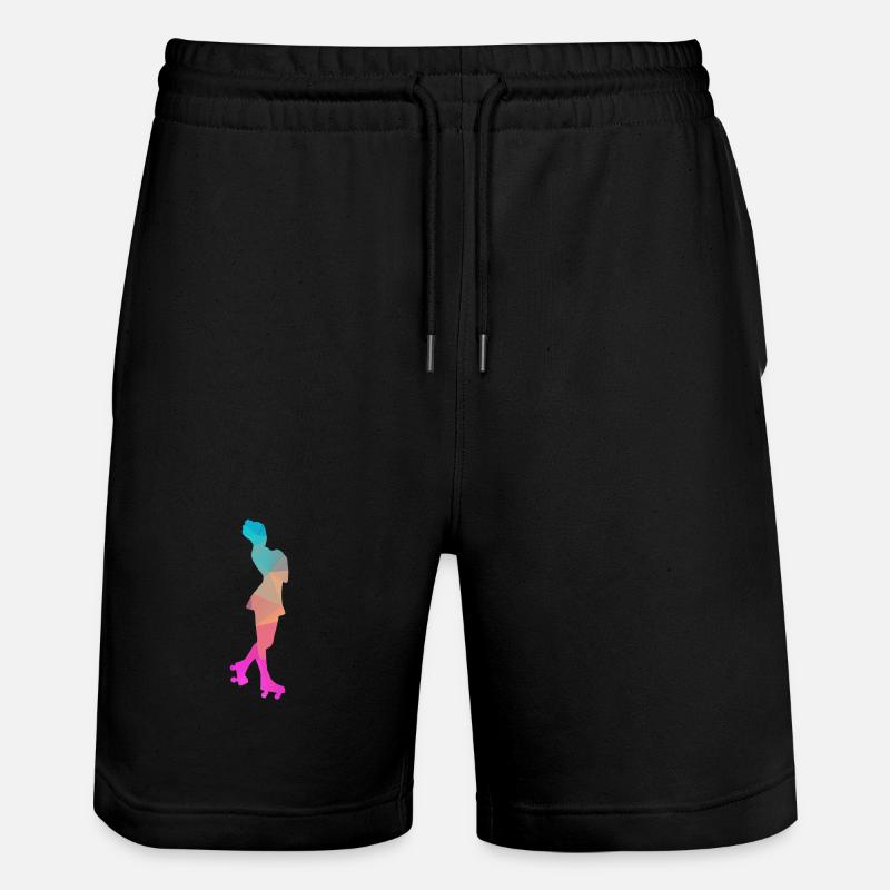 Abstrakter Eis- und Rollschuh-Design - Stanley/Stella Unisex Bio Joggingshorts Trainer - Schwarz