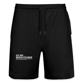 Ich bin Bergführer Zitat - Stanley/Stella Unisex Bio Joggingshorts Trainer  - Schwarz - Vorne - Nik (191cm) & Marisol (170cm)