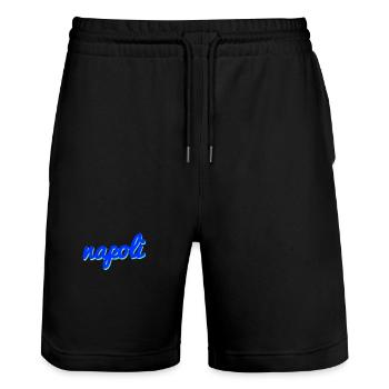 Napoli - Stanley/Stella Trainer Unisex Organic Jogging Shorts - black - Front - Nik (191cm) & Marisol (170cm)