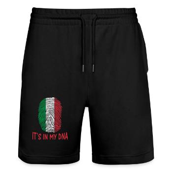 drapeau de conception d'autocollant de l'Italie Italia c'est dans mon ADN - Short de jogging bio TRAINER Stanley/Stella unisexe - noir - Devant - Nik (191cm) & Marisol (170cm)