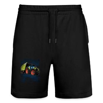 tractor - Stanley/Stella Trainer Unisex Organic Jogging Shorts - black - Front - Nik (191cm) & Marisol (170cm)