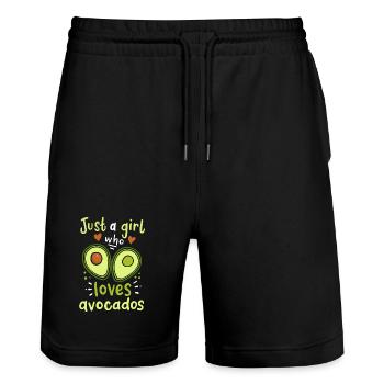 Avocado - Stanley/Stella Unisex Bio Joggingshorts Trainer  - Schwarz - Vorne - Nik (191cm) & Marisol (170cm)