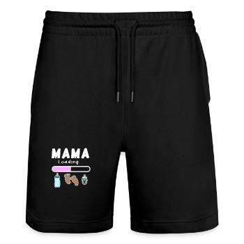 femme enceinte - maman charge - Short de jogging bio TRAINER Stanley/Stella unisexe - noir - Devant - Nik (191cm) & Marisol (170cm)