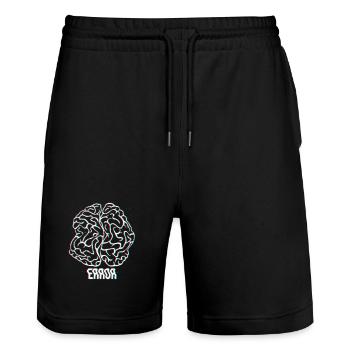 Neon-Glitch-Gehirnfehler - Stanley/Stella Unisex Bio Joggingshorts Trainer  - Schwarz - Vorne - Nik (191cm) & Marisol (170cm)