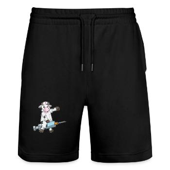 Kuh Krankenschwester Pflegealltag - Stanley/Stella Unisex Bio Joggingshorts Trainer  - Schwarz - Vorne - Nik (191cm) & Marisol (170cm)