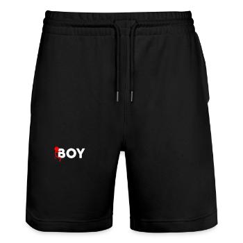 Fuck Boy - Stanley/Stella Trainer Unisex Organic Jogging Shorts - black - Front - Nik (191cm) & Marisol (170cm)