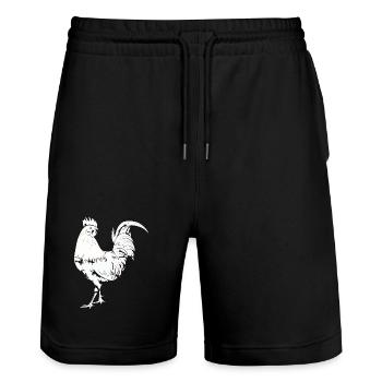 Coq Poulet Coq - Short de jogging bio TRAINER Stanley/Stella unisexe - noir - Devant - Nik (191cm) & Marisol (170cm)