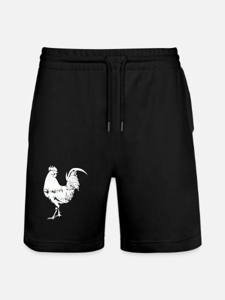 Rooster Chicken Rooster - Stanley/Stella Trainer Unisex Organic Jogging Shorts - black