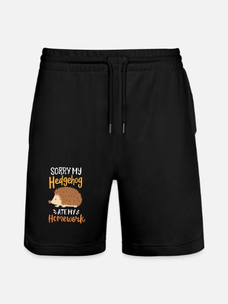 Igel Schüler Schule - Stanley/Stella Unisex Bio Joggingshorts Trainer - Schwarz
