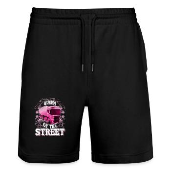 Truck driver - Stanley/Stella Trainer Unisex Organic Jogging Shorts - black - Front - Nik (191cm) & Marisol (170cm)