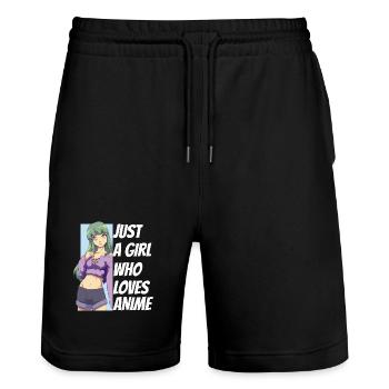 Anime Japonais Otaku Anime Amateurs - Short de jogging bio TRAINER Stanley/Stella unisexe - noir - Devant - Nik (191cm) & Marisol (170cm)