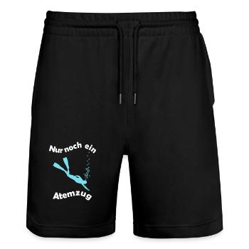 Nur noch ein Atemzug Apnoetaucher - Stanley/Stella Unisex Bio Joggingshorts Trainer  - Schwarz - Vorne - Nik (191cm) & Marisol (170cm)