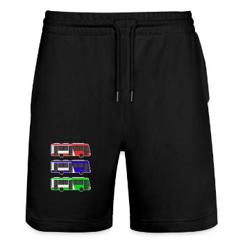 Bus - Stanley/Stella Unisex Bio Joggingshorts Trainer  - Schwarz - Vorne - Nik (191cm) & Marisol (170cm)