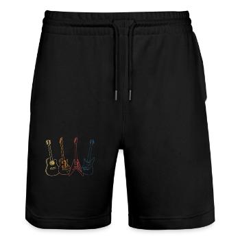 Gitarre Gitarrist - Stanley/Stella Unisex Bio Joggingshorts Trainer  - Schwarz - Vorne - Nik (191cm) & Marisol (170cm)