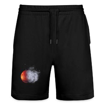 Lune rouge dans la poussière de brouillard - Short de jogging bio TRAINER Stanley/Stella unisexe - noir - Devant - Nik (191cm) & Marisol (170cm)