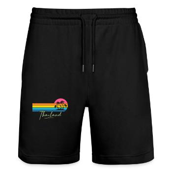 Thaïlande - Short de jogging bio TRAINER Stanley/Stella unisexe - noir - Devant - Nik (191cm) & Marisol (170cm)