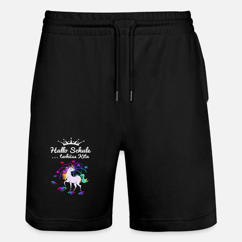 Einhorn Einschulung - Stanley/Stella Unisex Bio Joggingshorts Trainer - Schwarz