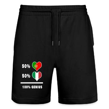 Italien und Portugal genial / Geschenk - Stanley/Stella Unisex Bio Joggingshorts Trainer  - Schwarz - Vorne - Nik (191cm) & Marisol (170cm)
