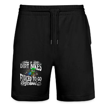 Motocross - Stanley/Stella Trainer Unisex Organic Jogging Shorts - black - Front - Nik (191cm) & Marisol (170cm)