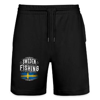 Suède Pêche Pêcheur Pêcheur - Short de jogging bio TRAINER Stanley/Stella unisexe - noir - Devant - Nik (191cm) & Marisol (170cm)