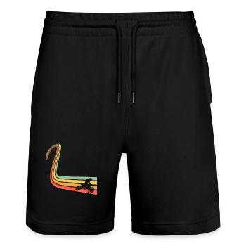 Motocross - Stanley/Stella Trainer Unisex Organic Jogging Shorts - black - Front - Nik (191cm) & Marisol (170cm)