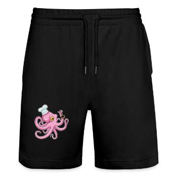 Cuillère de cuisson pour poulpe - Short de jogging bio TRAINER Stanley/Stella unisexe - noir - Devant - Nik (191cm) & Marisol (170cm)