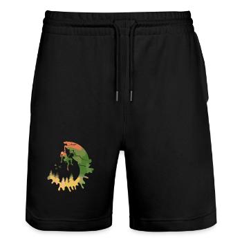Kletterin Aquarell Wald Geschenk für Frauen - Stanley/Stella Unisex Bio Joggingshorts Trainer  - Schwarz - Vorne - Nik (191cm) & Marisol (170cm)