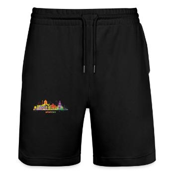Dresde Skyline Coloré Dresden Frauenkirche - Short de jogging bio TRAINER Stanley/Stella unisexe - noir - Devant - Nik (191cm) & Marisol (170cm)