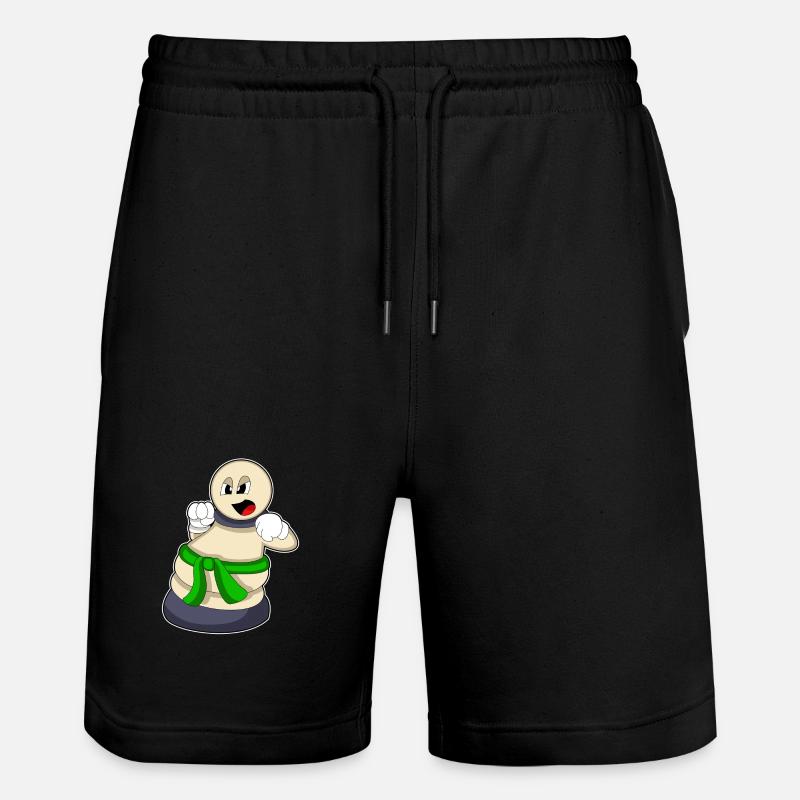 Schachfigur Bauer beim Schach - Stanley/Stella Unisex Bio Joggingshorts Trainer  - Schwarz