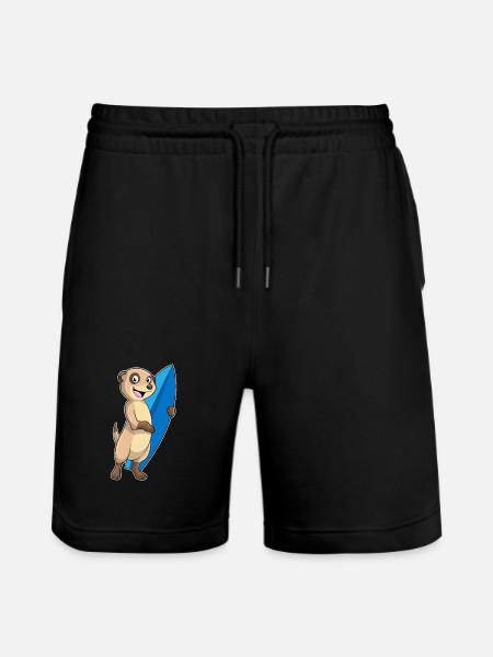 Erdmännchen Surfen Surfbrett Sommer - Stanley/Stella Unisex Bio Joggingshorts Trainer  - Schwarz