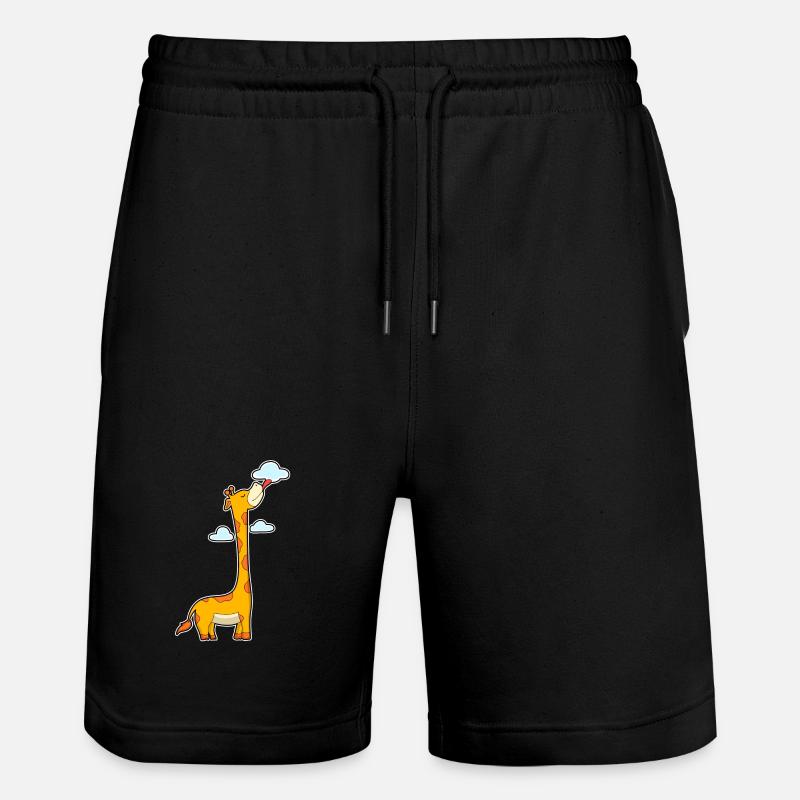 Giraffe Clouds - Stanley/Stella Trainer Unisex Organic Jogging Shorts - black