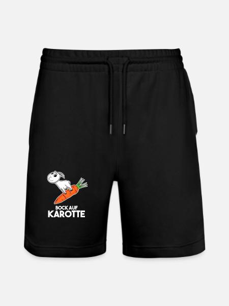 Karotte Ziege Ziegenbock - Stanley/Stella Unisex Bio Joggingshorts Trainer - Schwarz