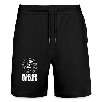 Urlaub machen - Stanley/Stella Unisex Bio Joggingshorts Trainer  - Schwarz - Vorne - Nik (191cm) & Marisol (170cm)